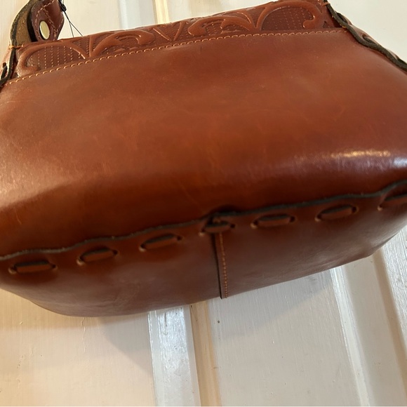 Patricia Nash Embossed Leather Crossbody in Cognac Brown - Picture 6 of 7